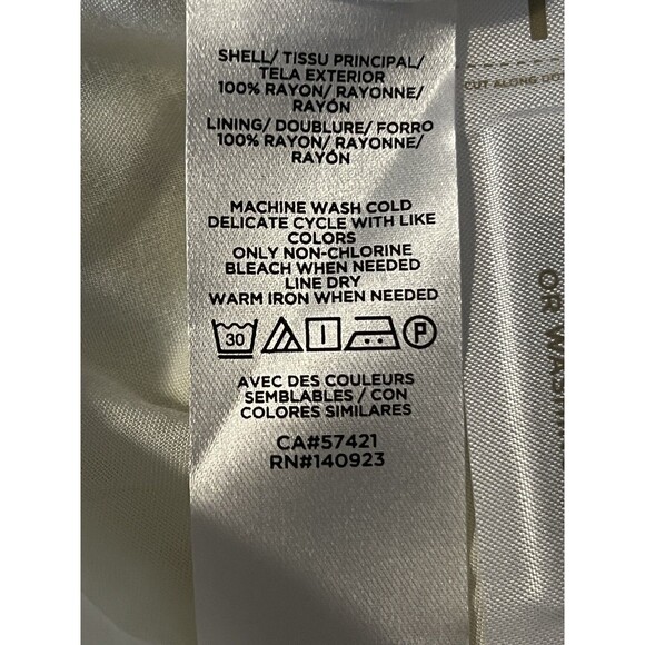 Loft Floral Pintucked Pleated Yellow Side Tie Button Flutter Sleeves Dress Sz S - Picture 11 of 12